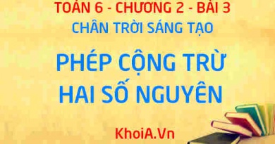 Phép cộng và phép trừ hai số nguyên, tính chất của phép cộng các số nguyên, quy tắc dấu ngoặc - Lý thuyết Toán 6 bài 3